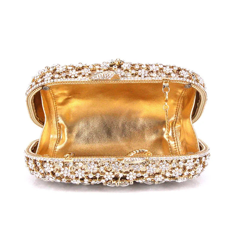 XIYUAN Women Muti-Colorful Luxury Designer Diamond Handbag Classic Flower Crystal Evening Bags Wedding Party Purse Bridal Clutch