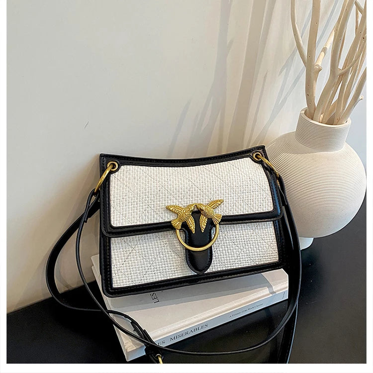 Unique Elegant Diaper Bag Leather Ladies Messenger Purse High End Minimalist Trendy Crossbody Handbag