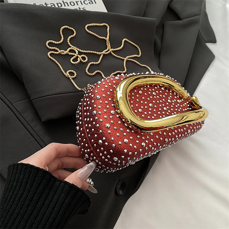 Red Wedding Evening Clutch Bag For Women Luxury Silver Gold Fashinon Party Purse And Handbag Trend Lady Lipstick Crossbody Bag