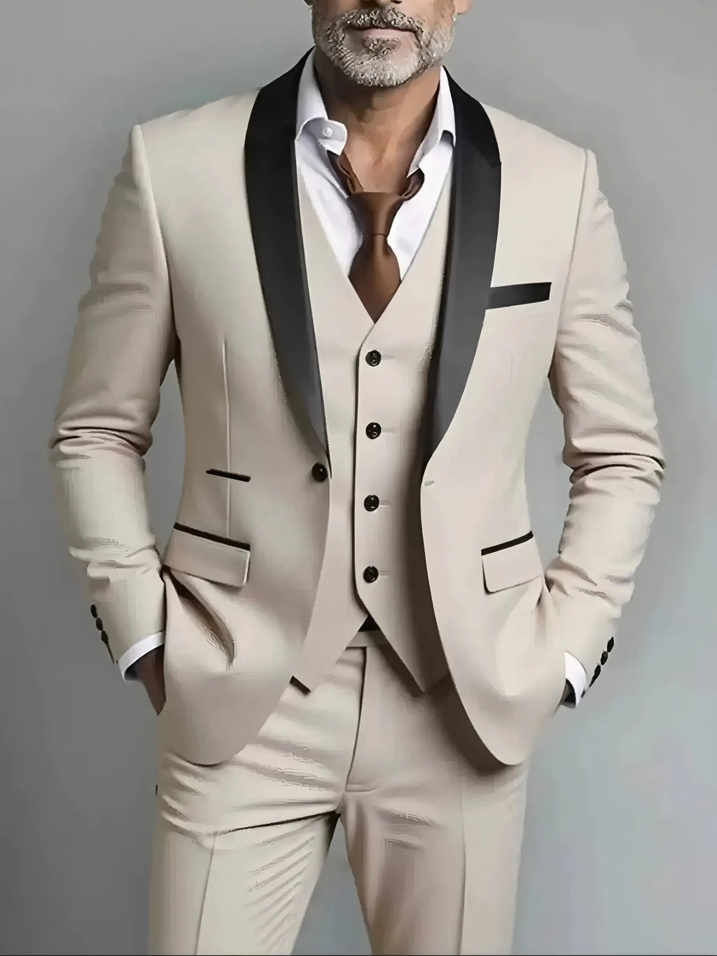 Elegant Men's Suit Sets- Slim Fit Tuxedo Set for Weddings & Formal Occasions, Black Suit