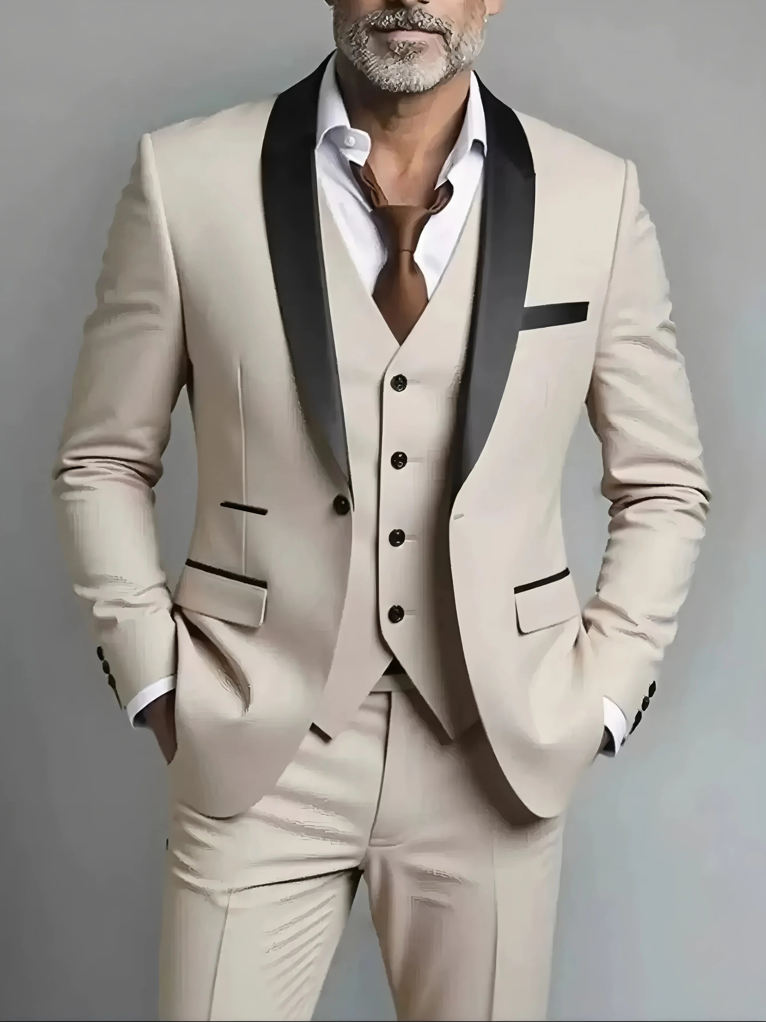 Elegant Men's Suit Sets- Slim Fit Tuxedo Set for Weddings & Formal Occasions, Black Suit