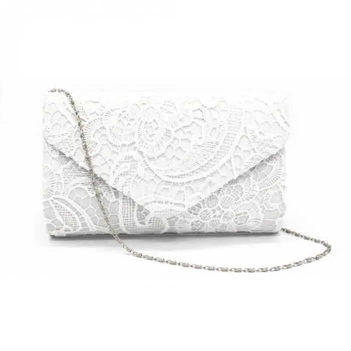 Ladies Silk Evening Bag Vintage Elegant Purple Lace Flower Bridal Clutches For Women Party Handbag Prom Chain Shoulder Bag Purse