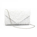 Ladies Silk Evening Bag Vintage Elegant Purple Lace Flower Bridal Clutches For Women Party Handbag Prom Chain Shoulder Bag Purse