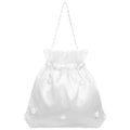 Drawstring Wedding Flower Bag White Satin Bridal Purse Dresses Bride First Communion Handbag Bridesmaid bag Party Handbag
