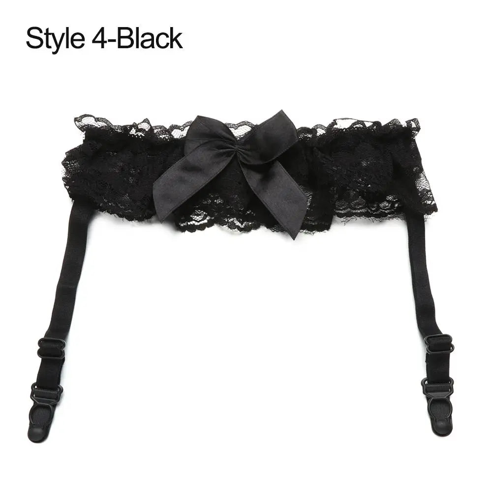 Sexy Fashion Lingerie Garter Belt Wedding Bride Leg Garter Cosplay Party Accessories Bowknot Lace Elastic Leg Ring
