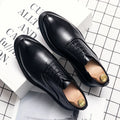 Business Formal Leather Shoes Men's Casual with Suit Low Top Solid Wedding Shoes Color Fashion Oxford Shoes Pointed Office