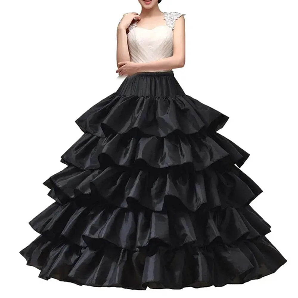 6 Hoop 3 Hoop 8 HoopCrinoline Black White Long Wedding Petticoat Ball Gown Dress Underskirt Skirt Half Slips Wedding Accessories