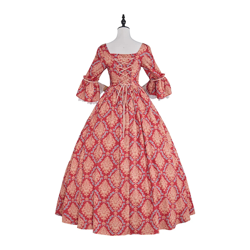 18th Century Rococo Floral Dress Victorian Royal Princess Wedding Ball Gown Marie Antoinette Baroque Gothic Lolita Walking Costu