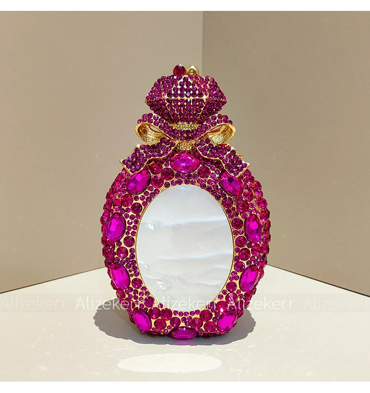 Perfume Bottle Crystal Evening Clutch