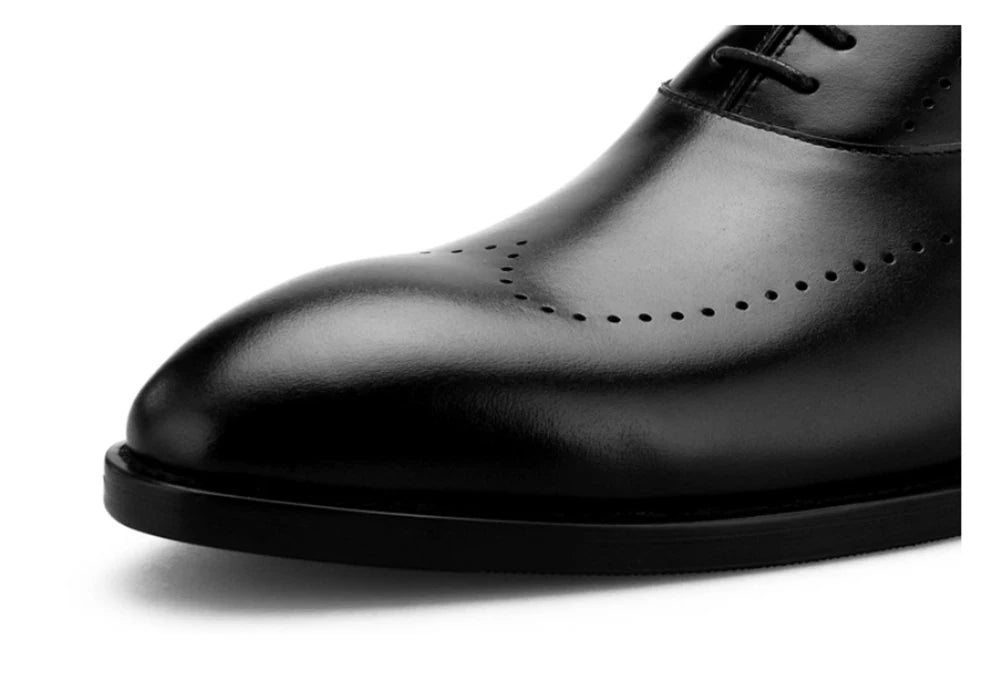 Full-Grain Leather Formal Derby Shoes for Men Daily Wear Business Oxford Dress Shoes