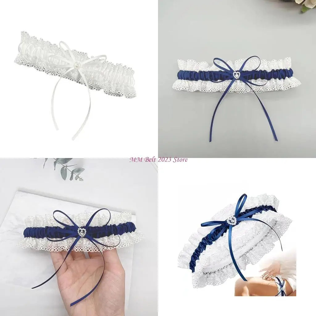 49ME Bridal Wedding Garters for Bride Women Lace Leg Garter Belt Prom Party Garter