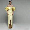 Off-Shoulder Satin Corset Prom Gown
