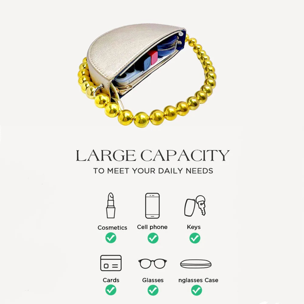 XIYUAN Women Beaded Evening Bags Wedding Party Purse Female White Pearl Dress Bag Ladies Fashion Gorgeous Handbag Bridal Clutch