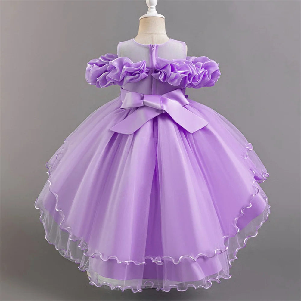 Pink Tulle Princess Flower Girl Dress