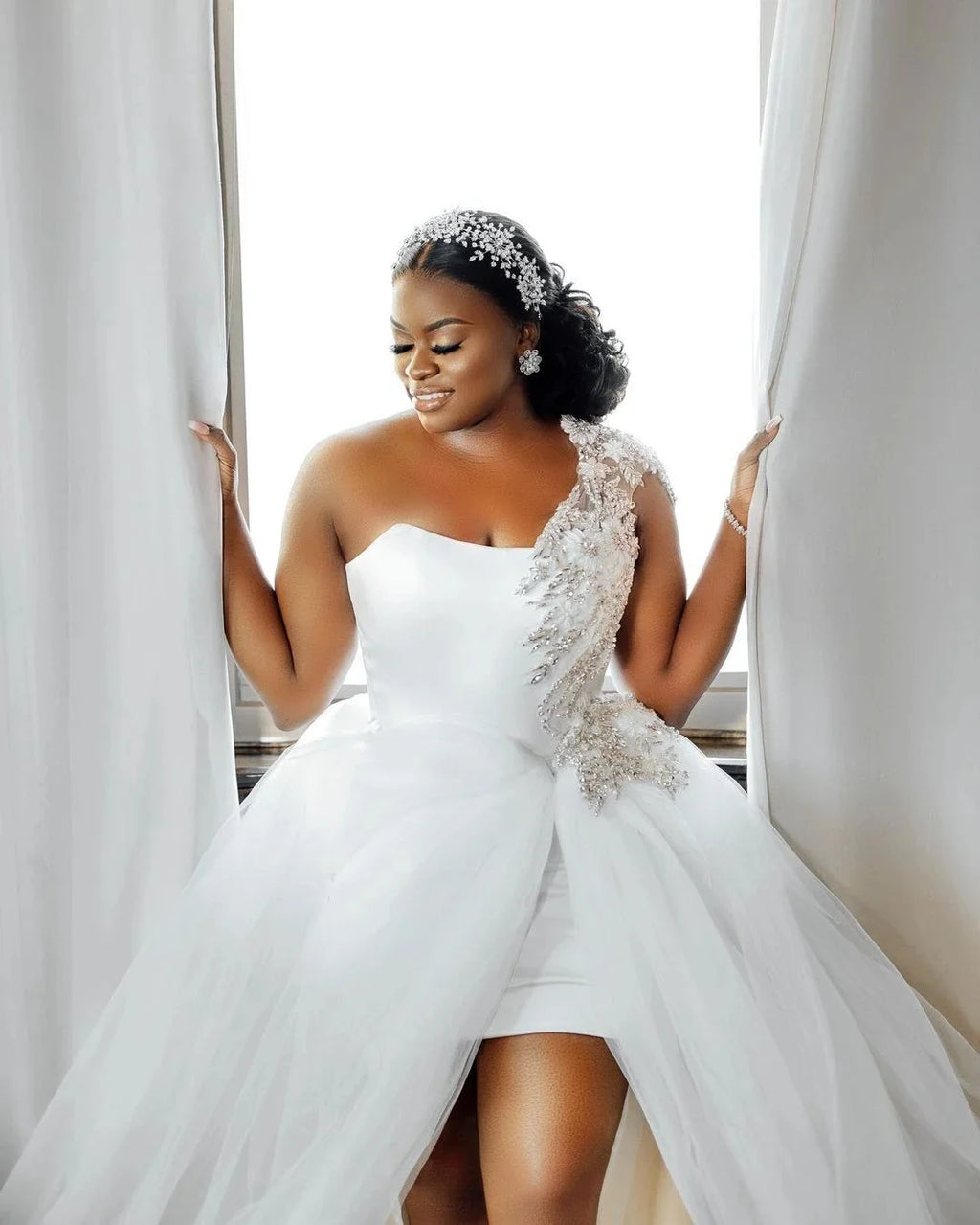 One Shoulder Bride Robe And Nightgown Customized Beading Bridal Gowns Photo shoot Maternity Dressing Gown for Photography