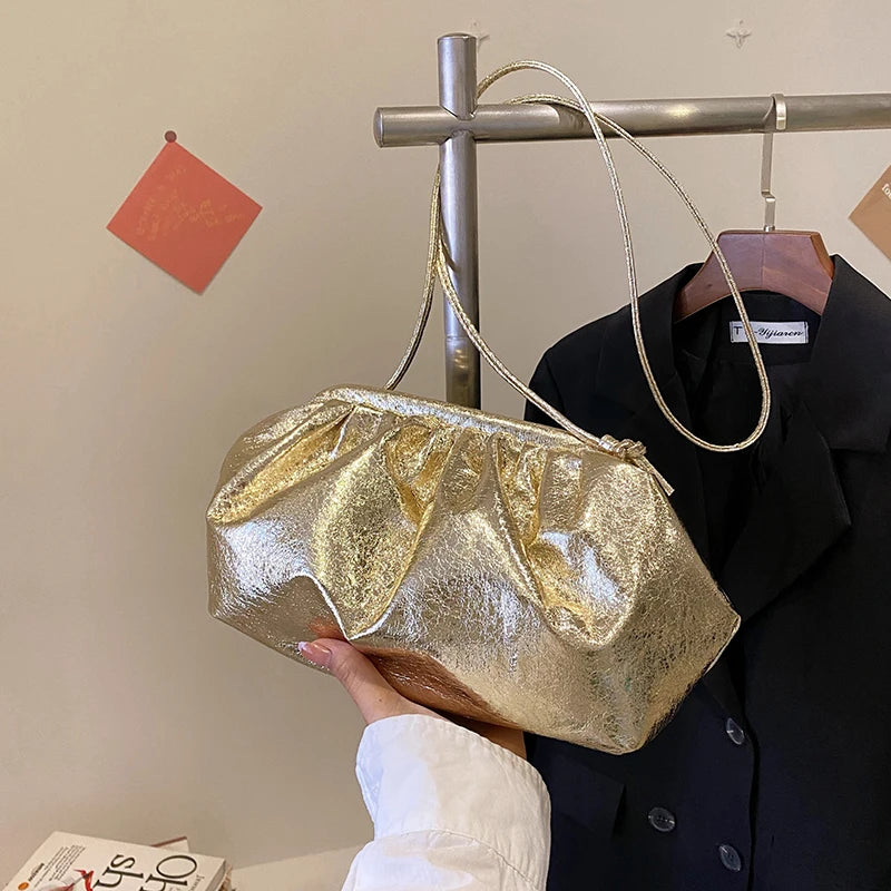 Golden Crossbody Evening Clutch