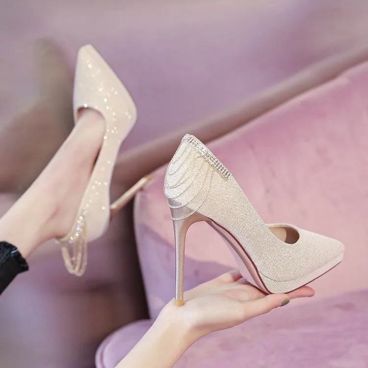 Wedding Two Wear Crystal Wedding Shoes 2025 New Temperament Bridesmaid Bridal Shoes French Evening Dress Heels  platform shoes