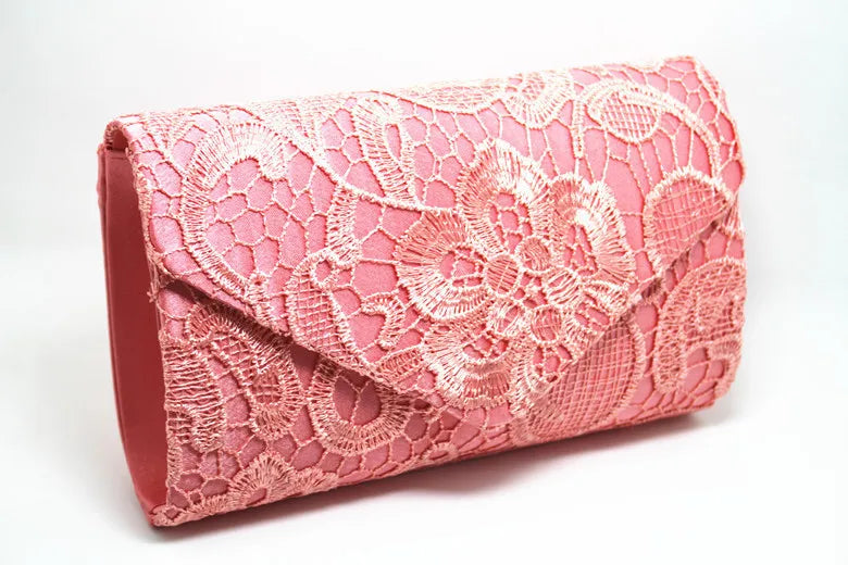 Ladies Silk Evening Bag Vintage Elegant Purple Lace Flower Bridal Clutches For Women Party Handbag Prom Chain Shoulder Bag Purse