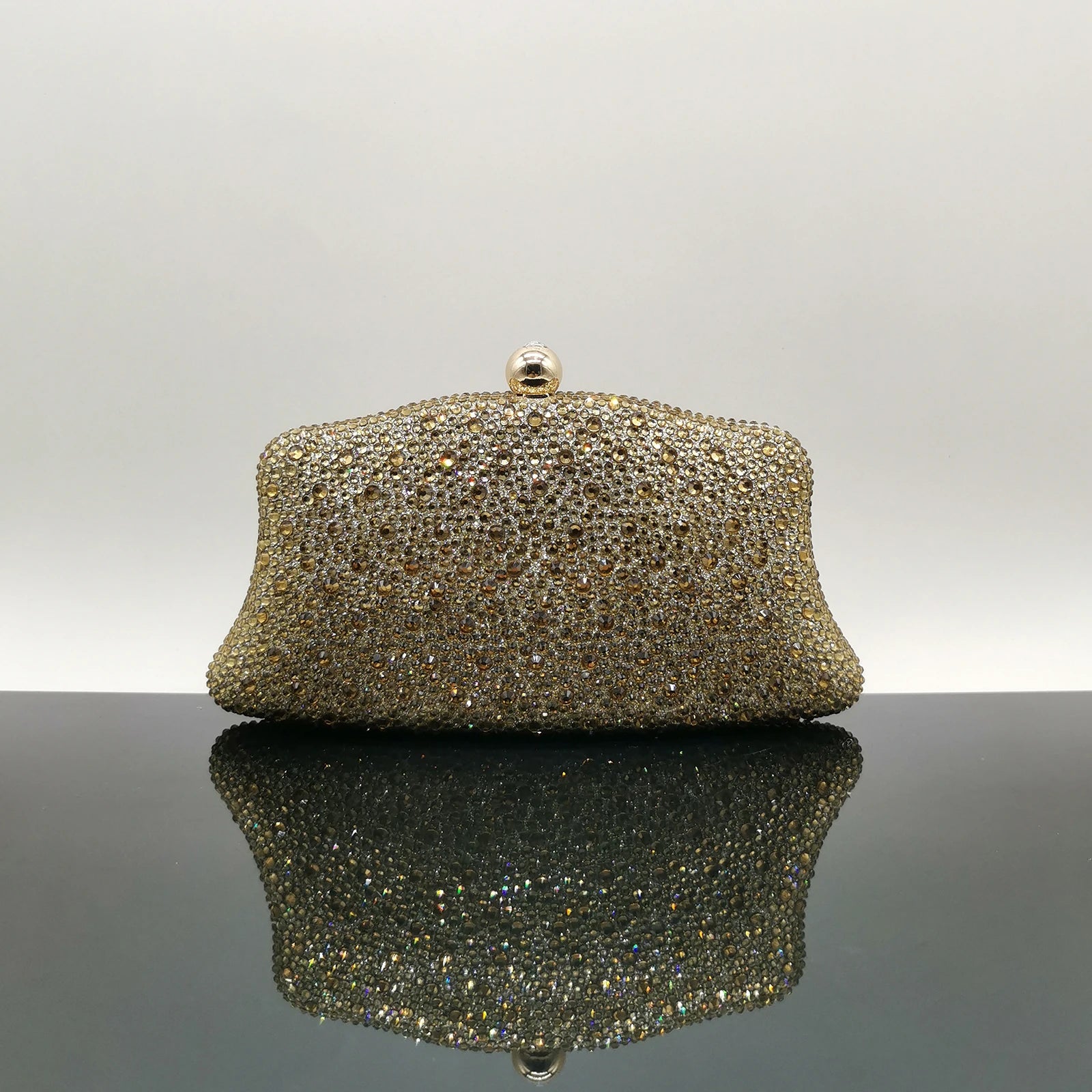 XIYUAN Women Blue/Gold/Red Crystal Bridal Clutch Silver Evening Purses Wedding Party Day Clutches Minaudiere Rhinestone Handbags