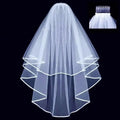 Simple Ribbon Edge Soft Tulle Wedding Veils with Comb Marriage Wedding Accessories 2024