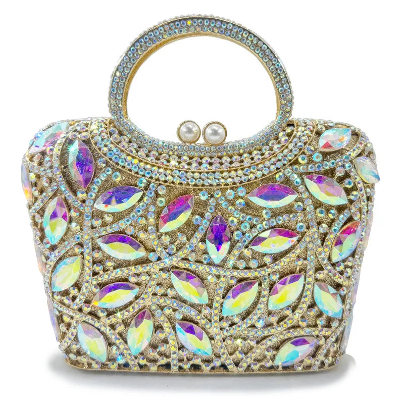 Luxury Bridal Wedding Dress Purses Women Crystal Handbags Rhinestone Party Prom Evening Clutches Minaudiere Clutch Bag