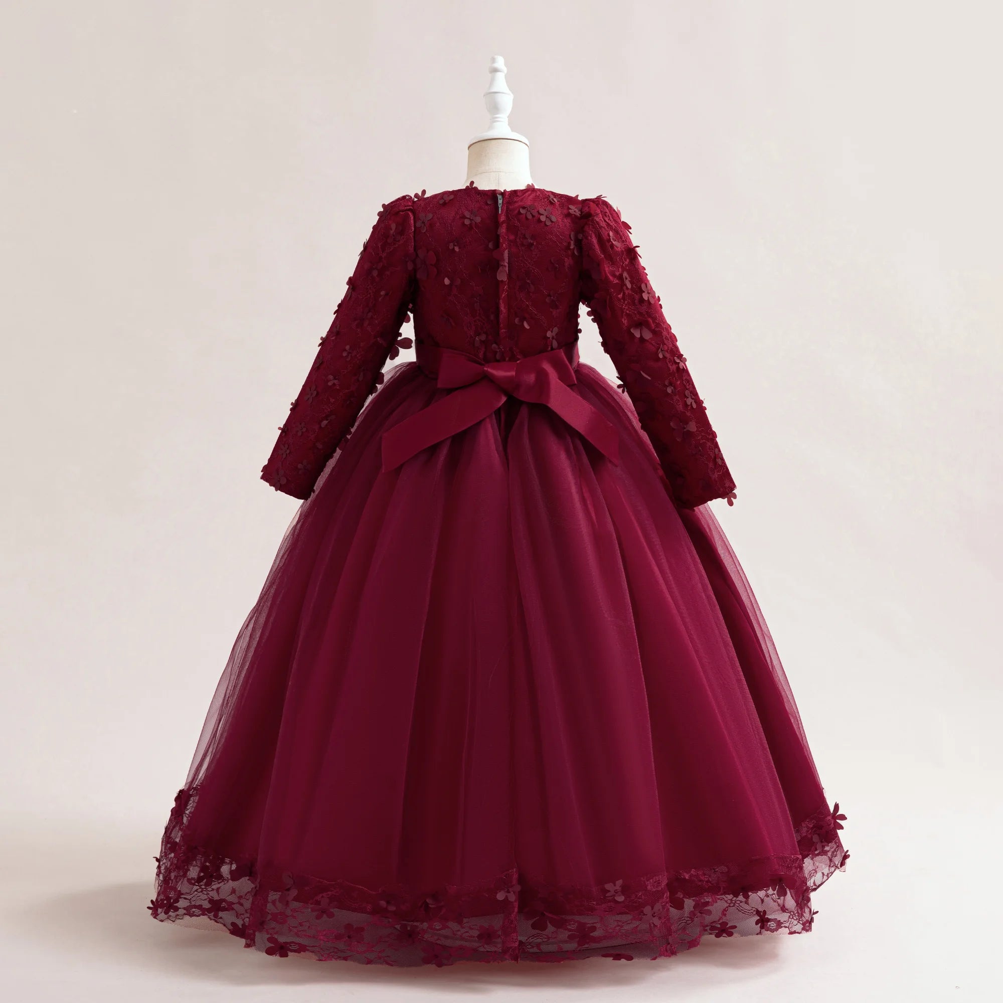Long-Sleeve Lace Junior Bridesmaid Dress