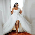 One Shoulder Bride Robe And Nightgown Customized Beading Bridal Gowns Photo shoot Maternity Dressing Gown for Photography