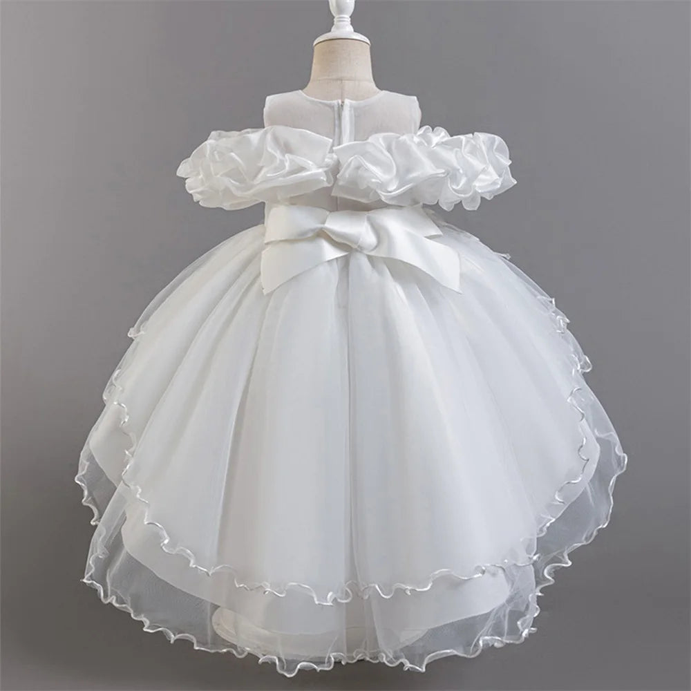 Pink Tulle Princess Flower Girl Dress