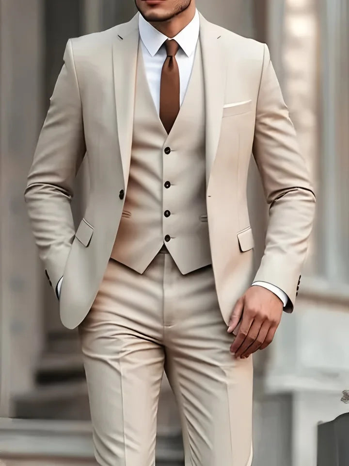 Elegant Men's Suit Sets- Slim Fit Tuxedo Set for Weddings & Formal Occasions, Black Suit