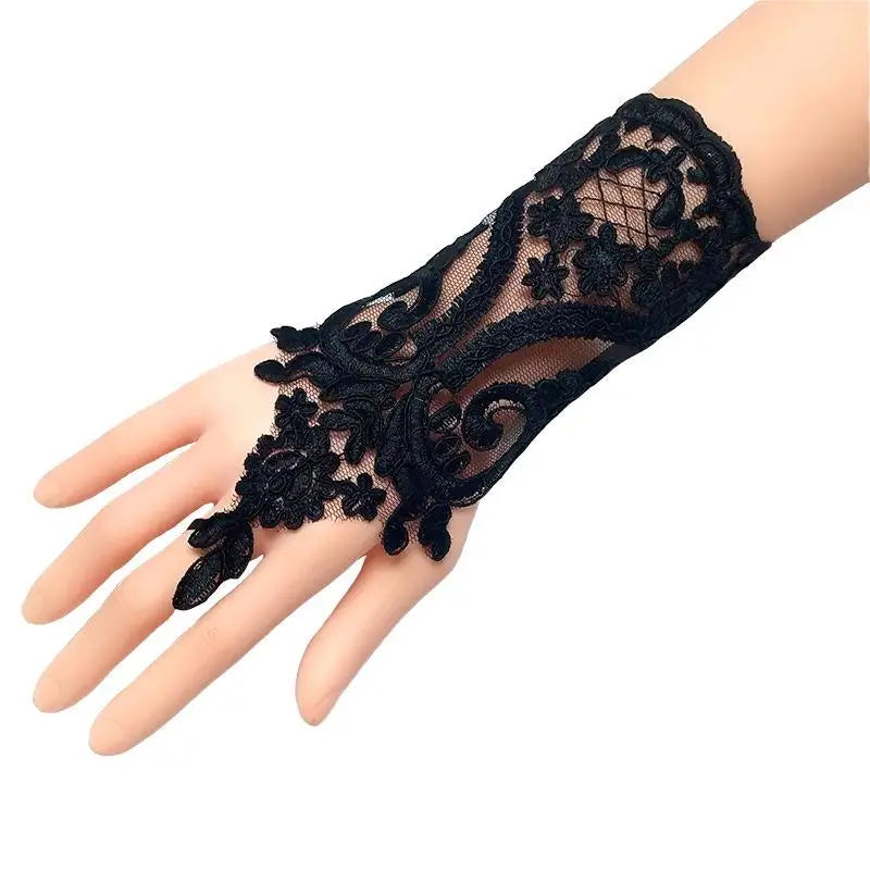 New Women Wedding Fingerless Gloves Lace White Black RED Wedding Gloves Mittens Accessory Girl Party Sexy Gloves Guante