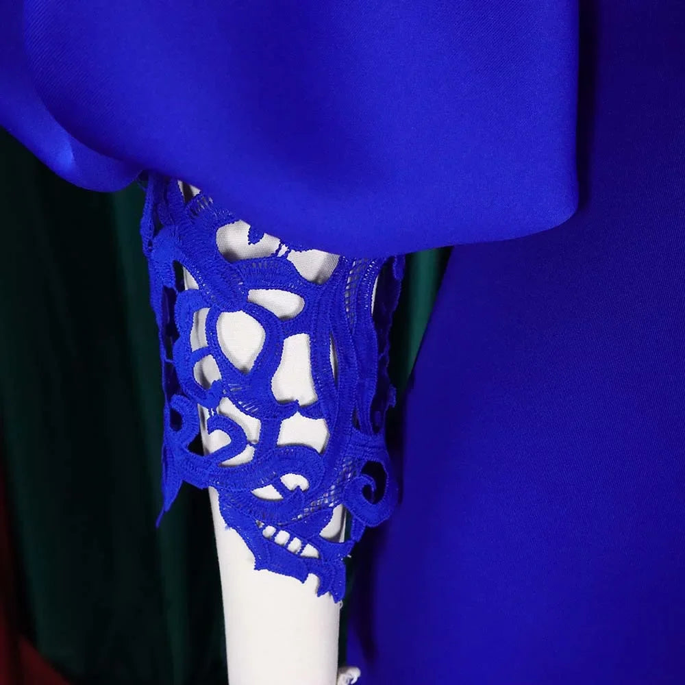 Off-Shoulder Lantern Sleeve Lace Sheath Dress