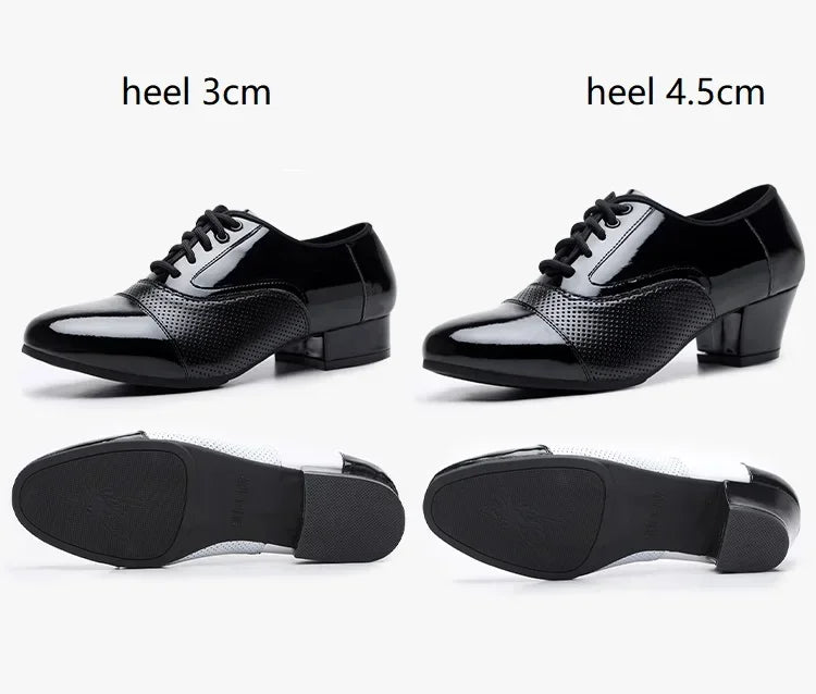 Modern Dance Shoes For Men Soft Performance Leather Breathable Social Latin Dance Square Formal Dress Jazz Dance Shoes Sneakers