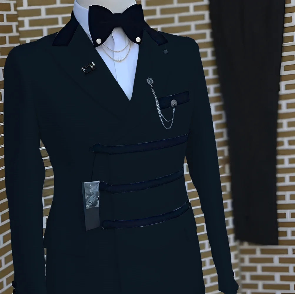 White Wedding Men Suits Slim Fit Peak Lapel Blazer Pants 2 Piece Formal Business Groom Wear Tuxedos Costume Homme