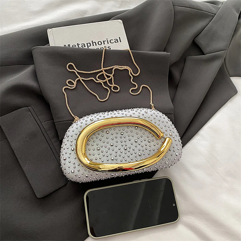Red Wedding Evening Clutch Bag For Women Luxury Silver Gold Fashinon Party Purse And Handbag Trend Lady Lipstick Crossbody Bag