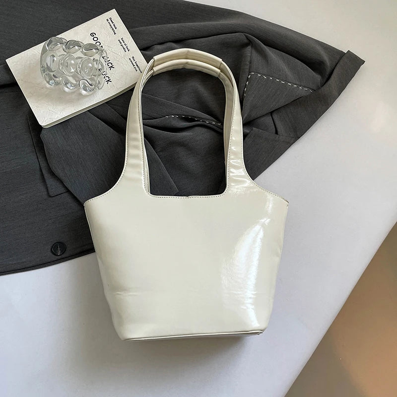 Red Wedding Purse Fashion Handbag Clutch Women Korean Style Solid PU Leather Shoulder Bag Designer Bucket Tote Lady Commute Bag