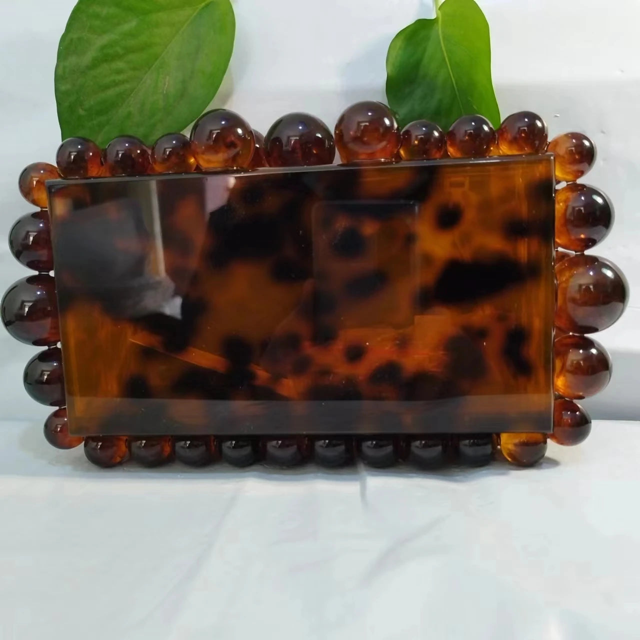 Leopard Acrylic Box Evening Clutch