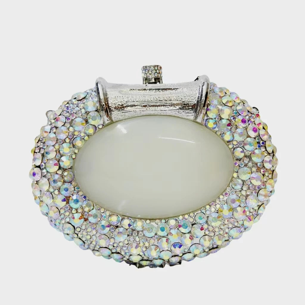 Oval Crystal Bridal Clutch