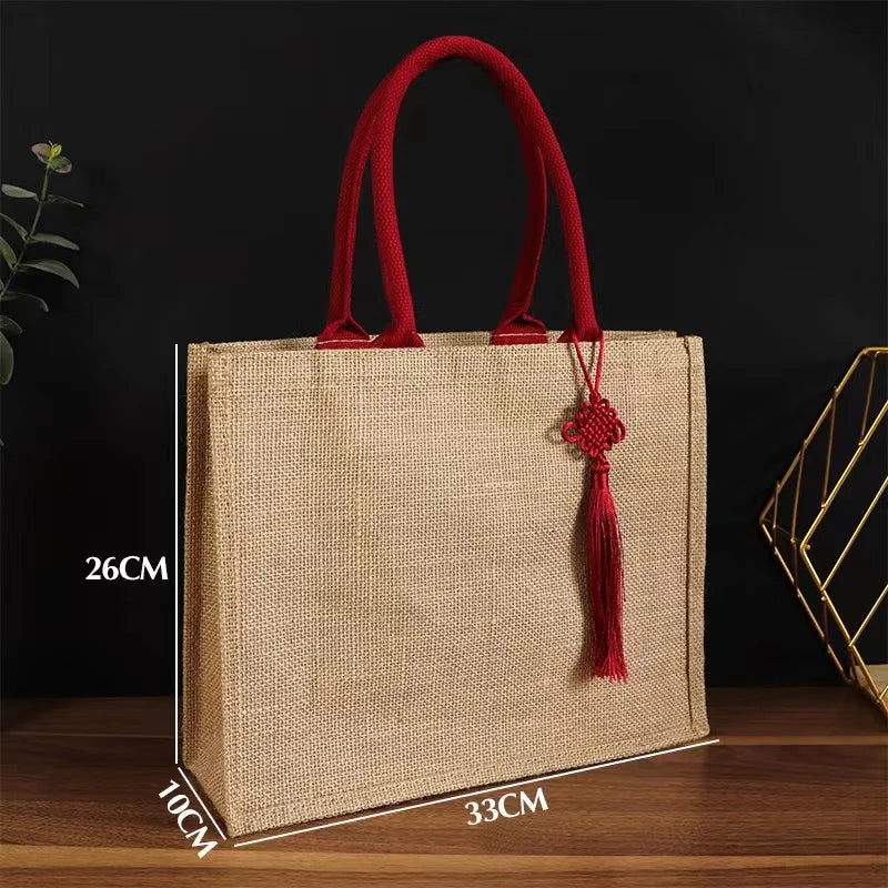 Personalized Bridesmaid Jute Tote Bags with Scarf Party Retro Beach Bag Bachelorette Gifts Girlfriend Gift for Her