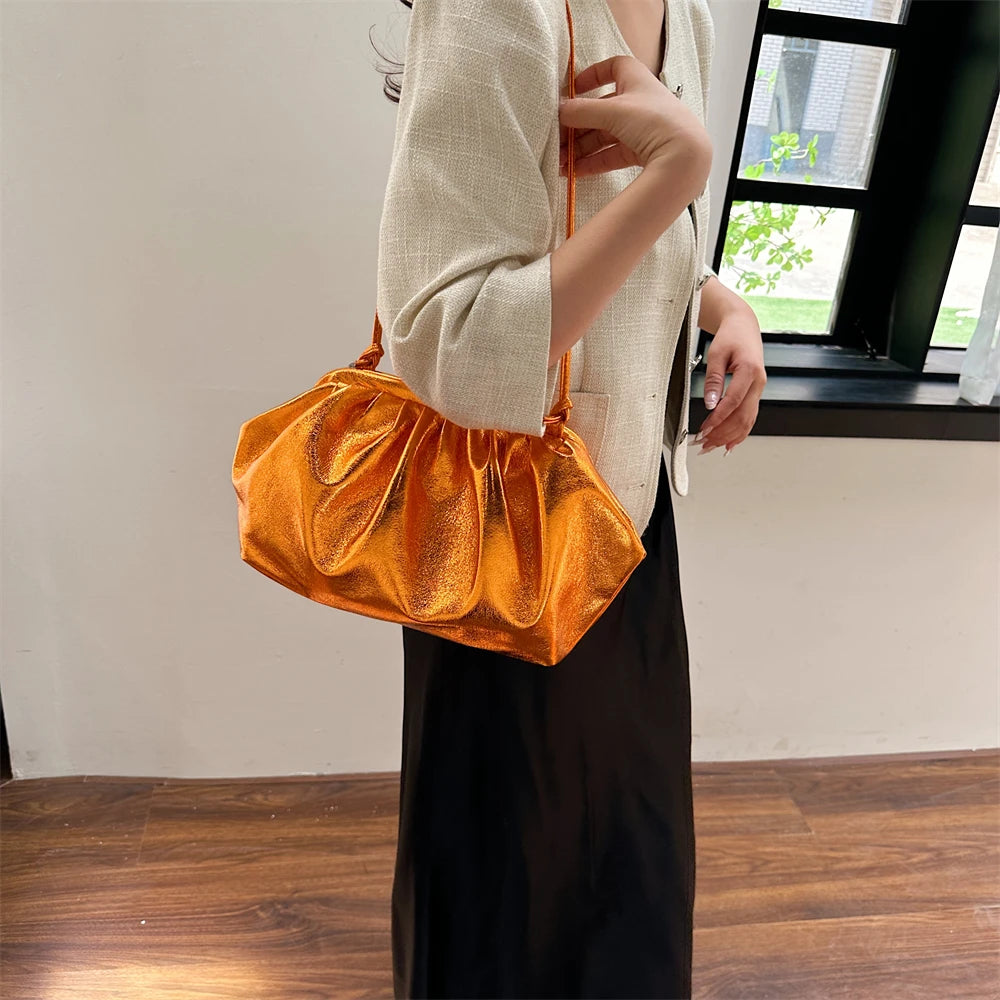 Golden Crossbody Evening Clutch