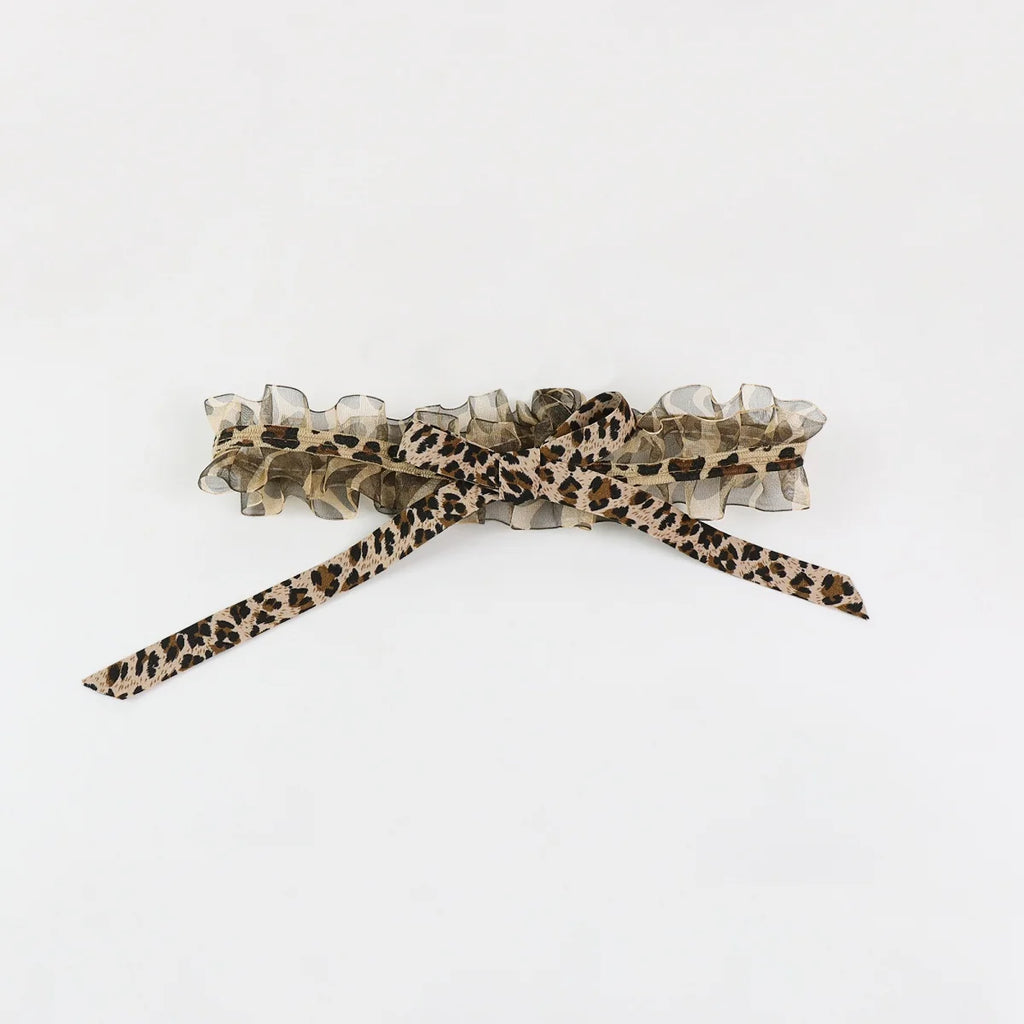 Animal print garter for your wedding brown silver black tossing garter leopard garter hen party garter bridal gift gothic style