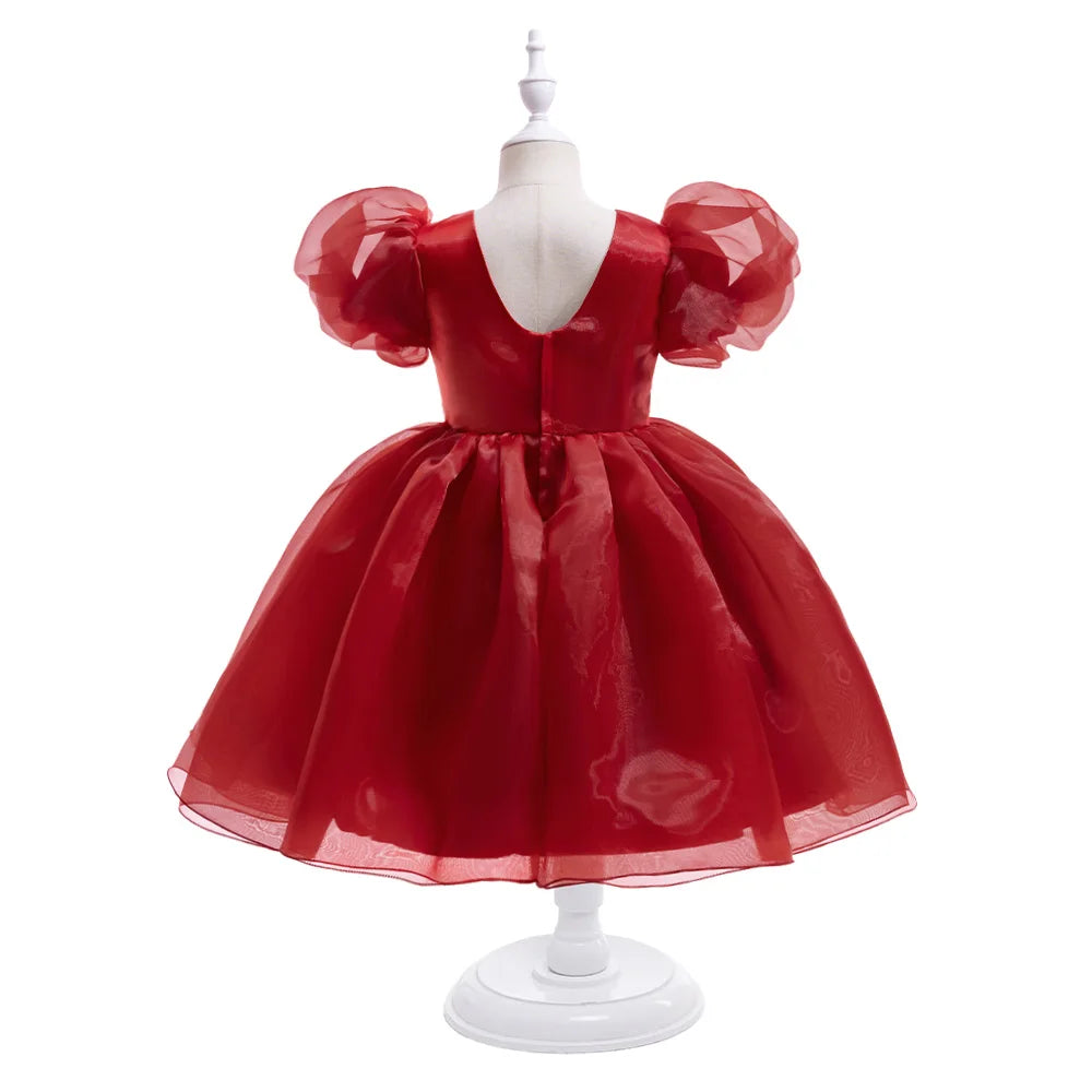 Floral Print Girls' Party Dress