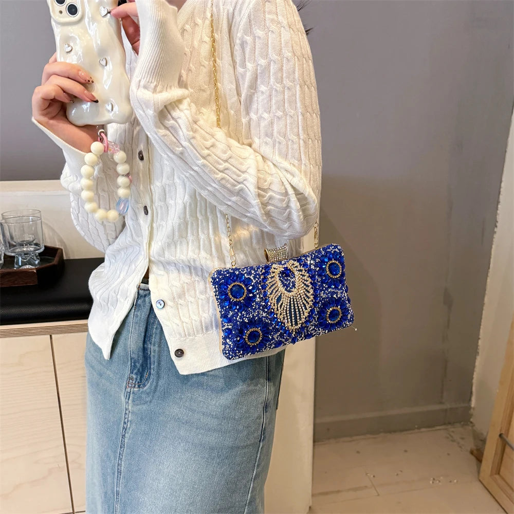 Rhinestone Gemstone Crossbody Clutch