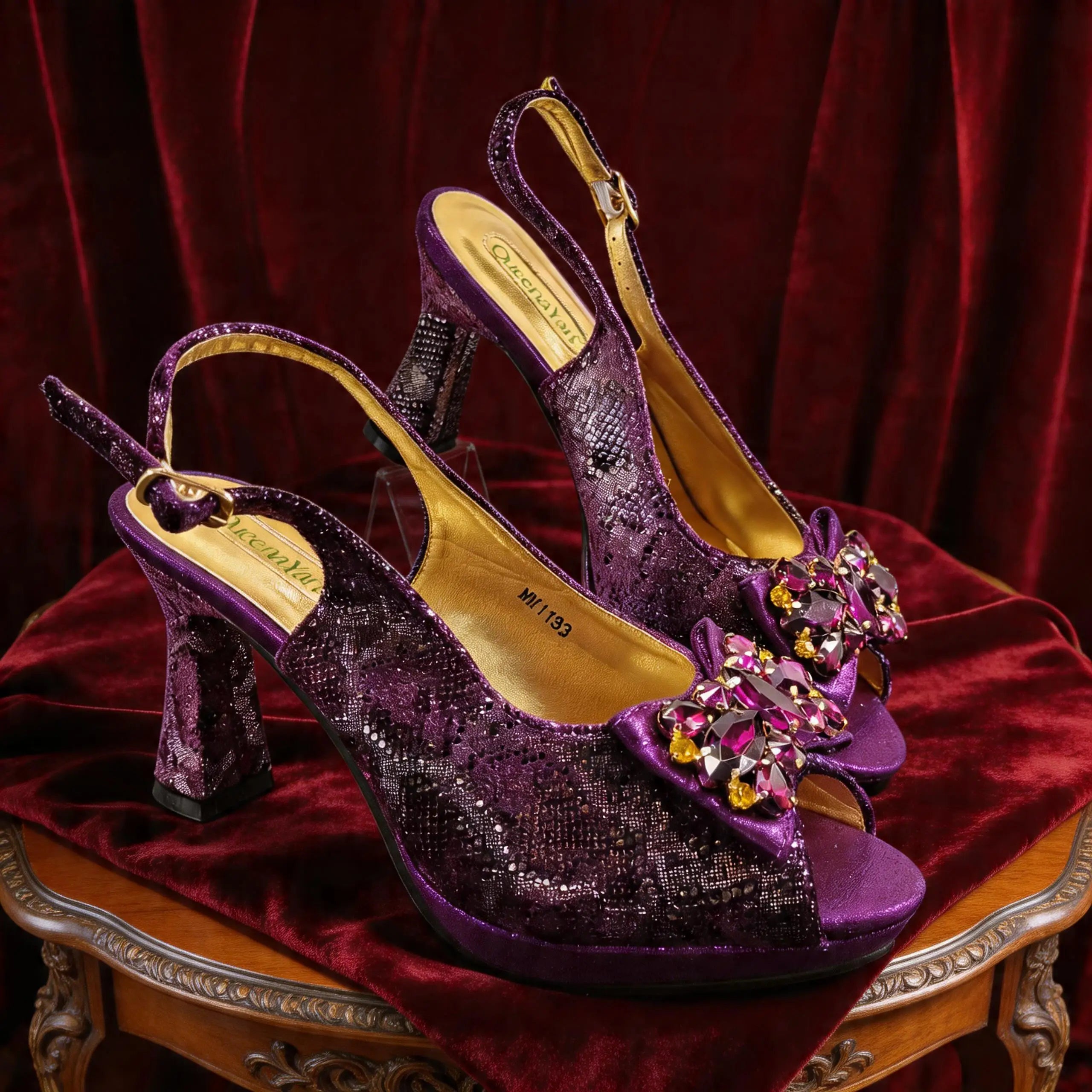 New Designer Bigger Size Shoes and Bags Set for Women 2026 Italian Wedding Shoe for Bride Ladies High Heel Shoes with Rhinestone