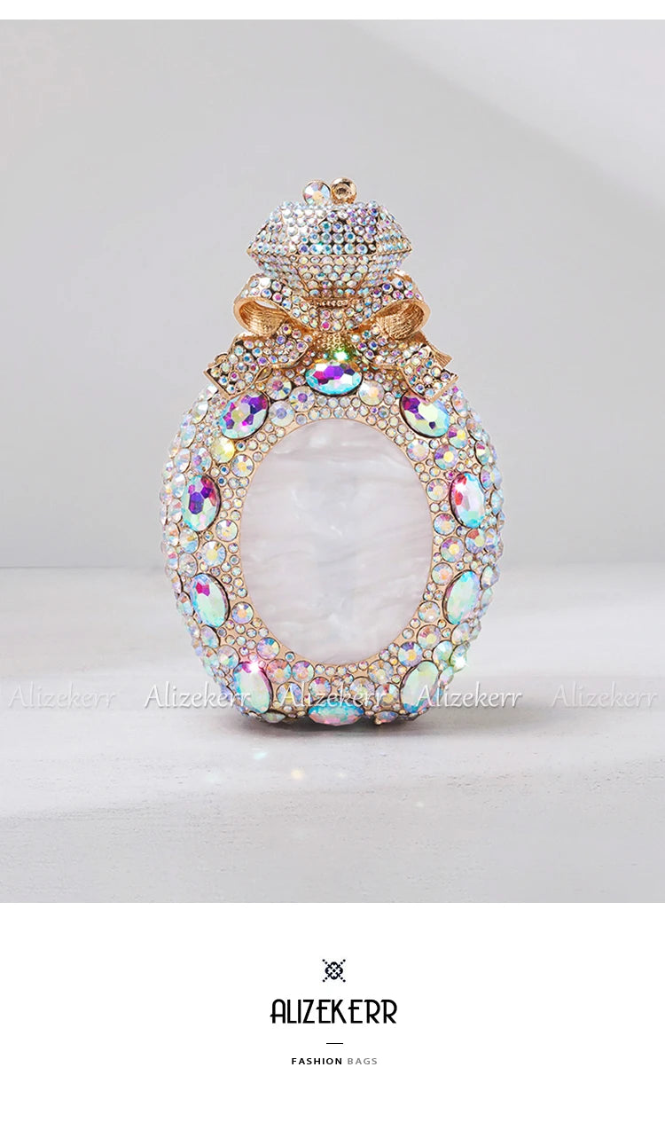 Perfume Bottle Crystal Evening Clutch