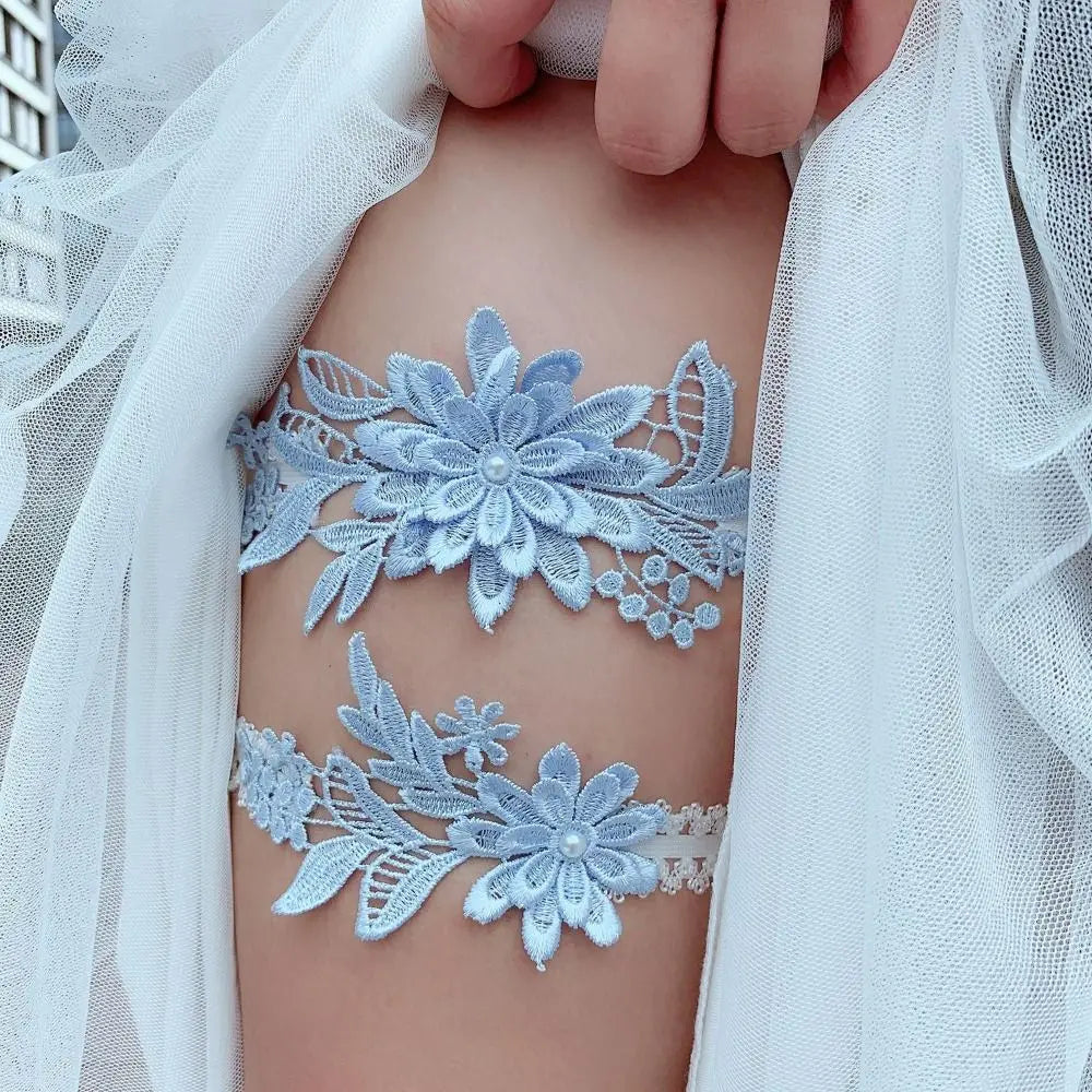 Fashion Polyester Wedding Garter Lace Embroidery Floral Bridal Thigh Ring Leg Ring Wedding