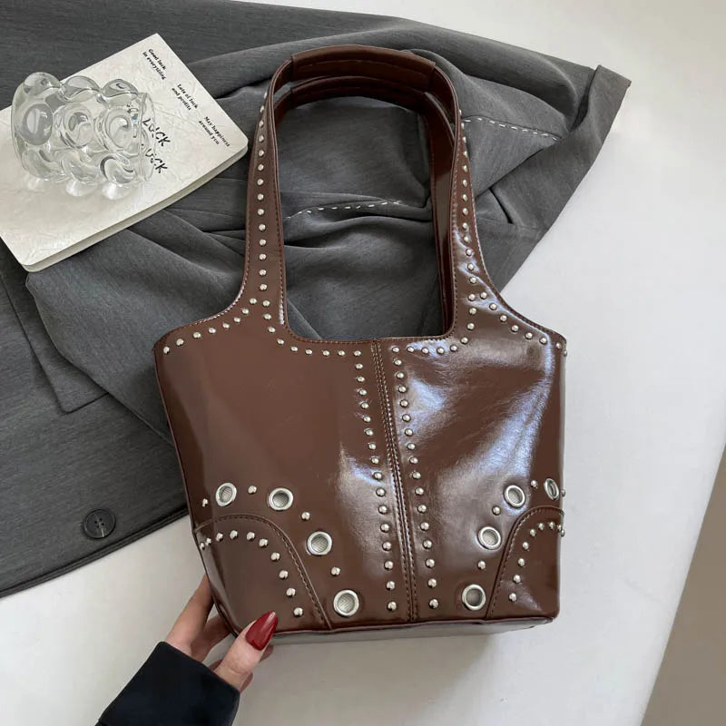 Red Wedding Purse Fashion Handbag Clutch Women Korean Style Solid PU Leather Shoulder Bag Designer Bucket Tote Lady Commute Bag