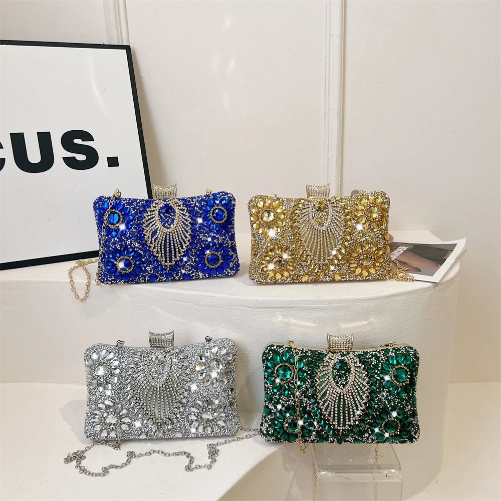 Rhinestone Gemstone Crossbody Clutch