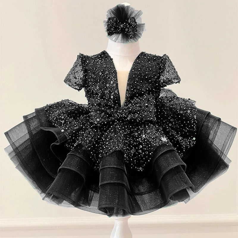 Sequined Ball Gown Flower Girl Dress