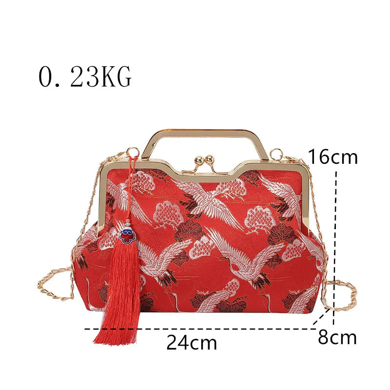 Vintage Tassel Shoulder Clutch