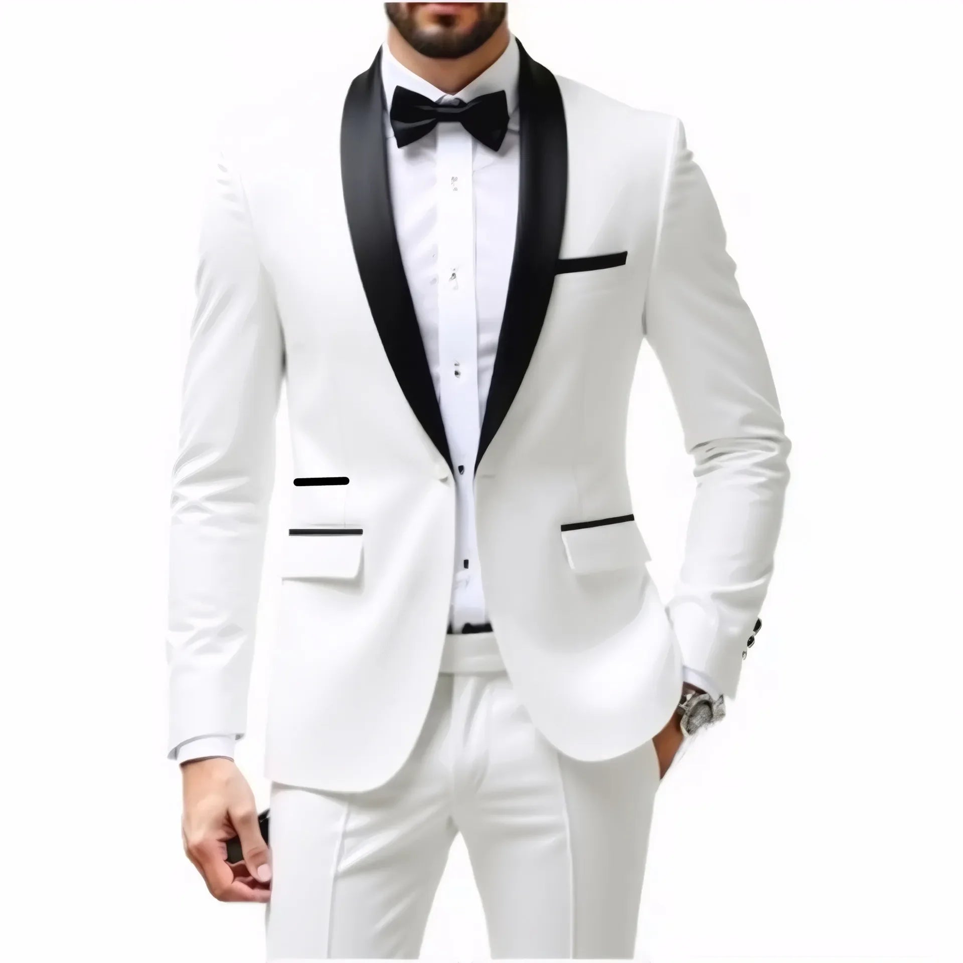 Men's Suit Ensemble - Men's Formal Suit Set - 2-piece Set for Wedding Groom's Attire - Business Wedding Banquet Attire Suit Men
